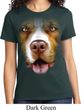 Ladies Pit Bull Shirt Big Pit Bull Face Tee T-Shirt