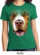 Ladies Pit Bull Shirt Big Pit Bull Face Tee T-Shirt