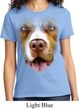 Ladies Pit Bull Shirt Big Pit Bull Face Tee T-Shirt