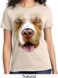 Ladies Pit Bull Shirt Big Pit Bull Face Tee T-Shirt