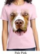 Ladies Pit Bull Shirt Big Pit Bull Face Tee T-Shirt