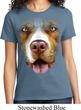 Ladies Pit Bull Shirt Big Pit Bull Face Tee T-Shirt