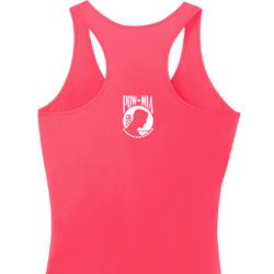 Ladies Pow Mia Back Print Dry Wicking Racerback