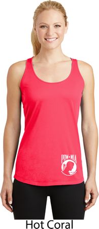 Ladies Pow Mia Bottom Print Dry Wicking Racerback