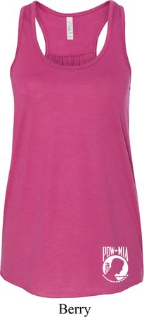 Ladies Pow Mia Bottom Print Flowy Racerback