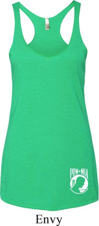 Ladies Pow Mia Bottom Print Tri Blend Racerback