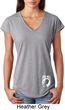 Ladies Pow Mia Bottom Print Tri Blend V-neck