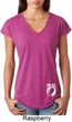Ladies Pow Mia Bottom Print Tri Blend V-neck