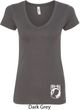 Ladies Pow Mia Bottom Print V-Neck Shirt