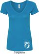 Ladies Pow Mia Bottom Print V-Neck Shirt