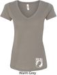 Ladies Pow Mia Bottom Print V-Neck Shirt