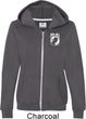 Ladies Pow Mia Pocket Print Full Zip Hoodie