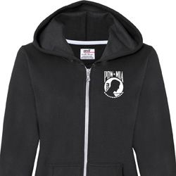 Ladies Pow Mia Pocket Print Full Zip Hoodie