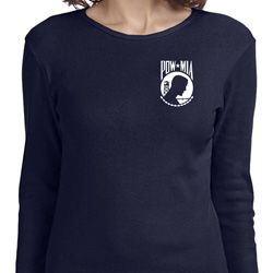 Ladies Pow Mia Pocket Print Long Sleeve