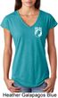 Ladies Pow Mia Pocket Print Tri Blend V-neck