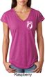 Ladies Pow Mia Pocket Print Tri Blend V-neck