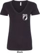 Ladies Pow Mia Pocket Print V-neck Shirt