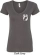 Ladies Pow Mia Pocket Print V-neck Shirt