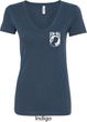 Ladies Pow Mia Pocket Print V-neck Shirt