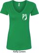 Ladies Pow Mia Pocket Print V-neck Shirt