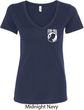 Ladies Pow Mia Pocket Print V-neck Shirt