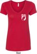 Ladies Pow Mia Pocket Print V-neck Shirt