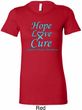 Ladies Prostate Cancer Hope Love Cure Longer Length Shirt