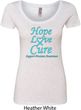 Ladies Prostate Cancer Hope Love Cure Scoop Neck
