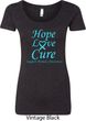 Ladies Prostate Cancer Hope Love Cure Scoop Neck
