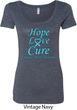 Ladies Prostate Cancer Hope Love Cure Scoop Neck