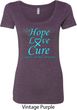 Ladies Prostate Cancer Hope Love Cure Scoop Neck