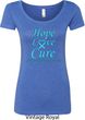 Ladies Prostate Cancer Hope Love Cure Scoop Neck