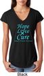 Ladies Prostate Cancer Hope Love Cure Tri Blend V-neck