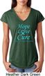 Ladies Prostate Cancer Hope Love Cure Tri Blend V-neck