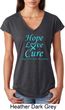 Ladies Prostate Cancer Hope Love Cure Tri Blend V-neck