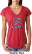 Ladies Prostate Cancer Hope Love Cure Tri Blend V-neck