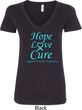 Ladies Prostate Cancer Hope Love Cure V-Neck
