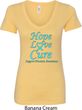 Ladies Prostate Cancer Hope Love Cure V-Neck