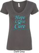Ladies Prostate Cancer Hope Love Cure V-Neck
