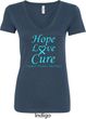 Ladies Prostate Cancer Hope Love Cure V-Neck