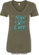 Ladies Prostate Cancer Hope Love Cure V-Neck