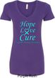 Ladies Prostate Cancer Hope Love Cure V-Neck