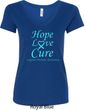 Ladies Prostate Cancer Hope Love Cure V-Neck