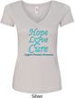 Ladies Prostate Cancer Hope Love Cure V-Neck