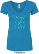 Ladies Prostate Cancer Hope Love Cure V-Neck