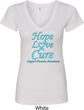 Ladies Prostate Cancer Hope Love Cure V-Neck