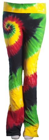 Ladies Rasta Colors Tie Dye Pants