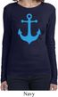 Ladies Sailing Shirt Blue Anchor Long Sleeve Tee