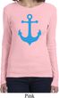 Ladies Sailing Shirt Blue Anchor Long Sleeve Tee