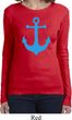 Ladies Sailing Shirt Blue Anchor Long Sleeve Tee